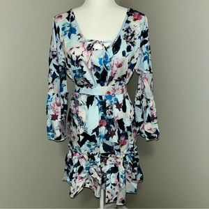 SHEIN Floral Tie Keyhole Dress